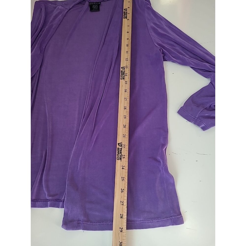 Citiknits 2 Pc Cardigan Sweater Tank Womens M Slinky Knit Open Front Purple - Picture 9 of 14